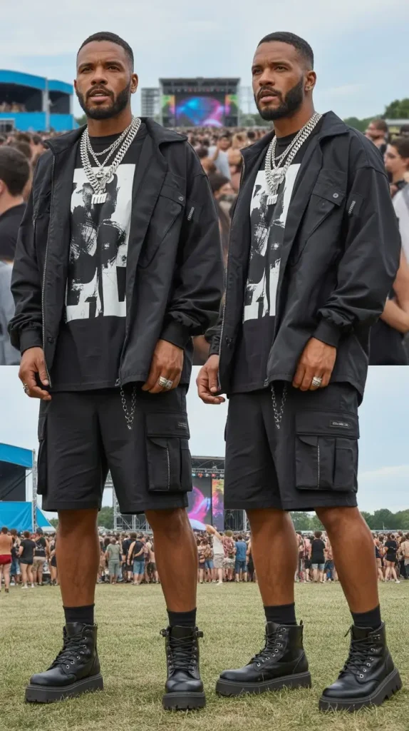 Black Streetwear Festival Outfit