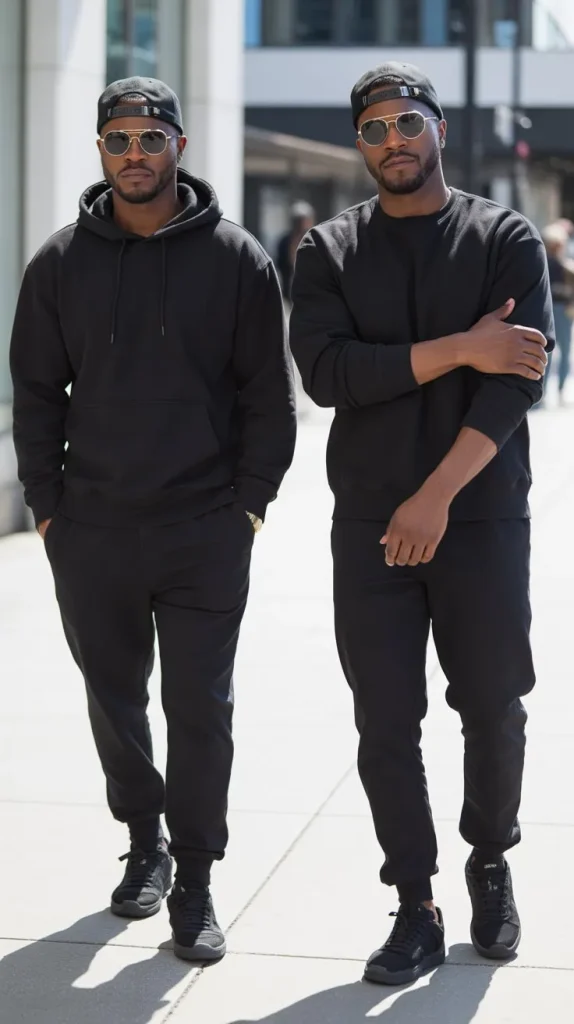 Black Streetwear With Cap and Sunglasses
