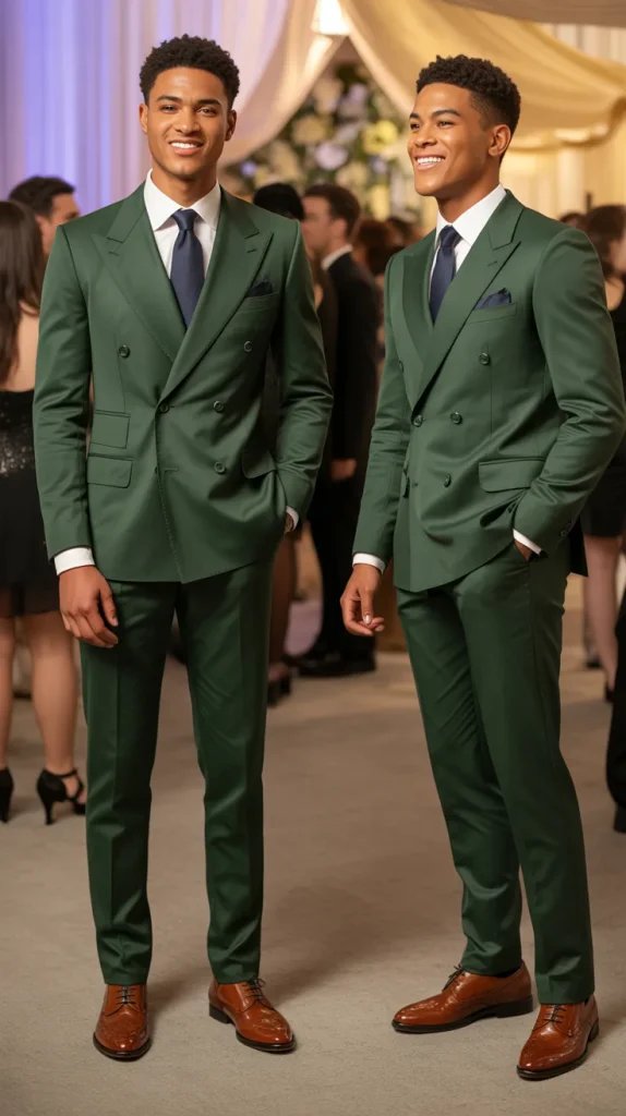 Hunter Green Double-Breasted Suit