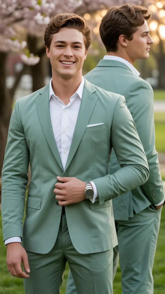 Seafoam Green Modern Fit Suit
