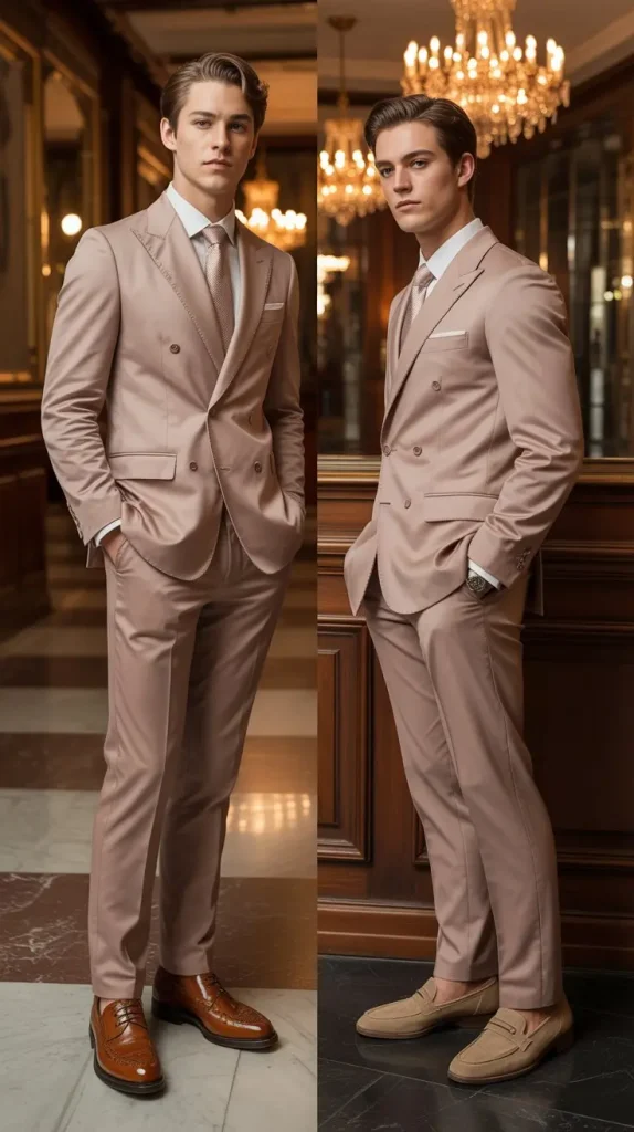  Dusty Rose Suit for a Vintage-Inspired Look