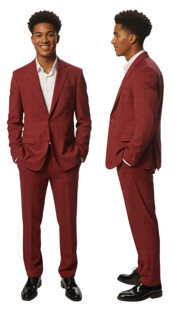 Red Check or Windowpane Suit