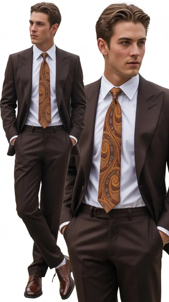 Brown Suit with Matching Brown Shoes