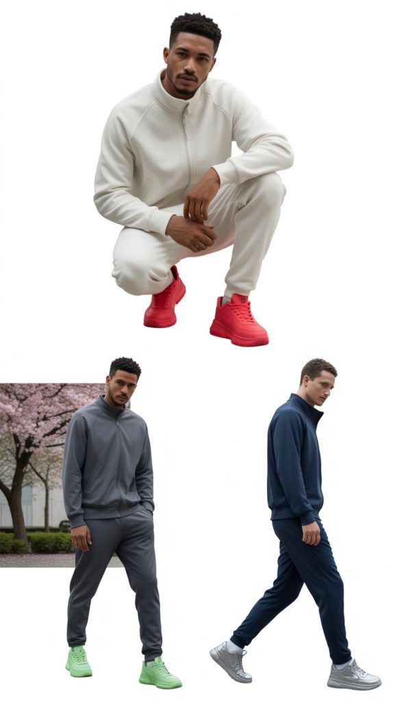 . Color-Blocked Track Suit Combination