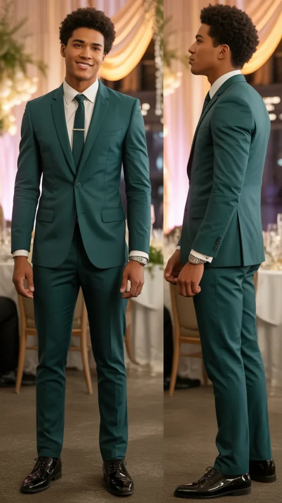 Teal Green Prom Suit