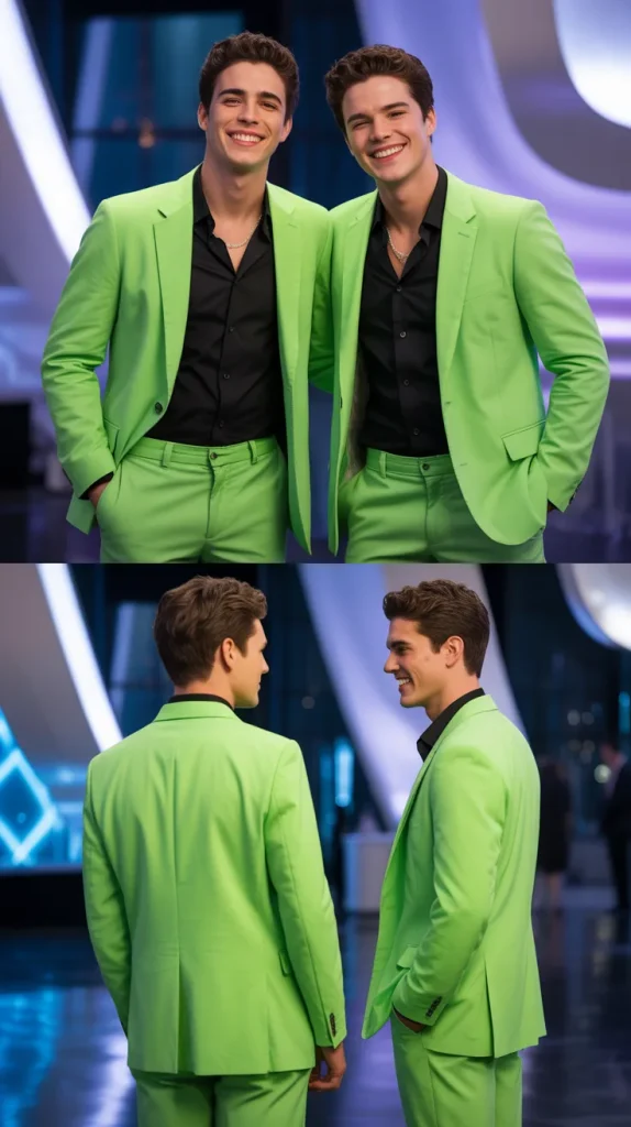 Neon Green Fashion-Forward Suit