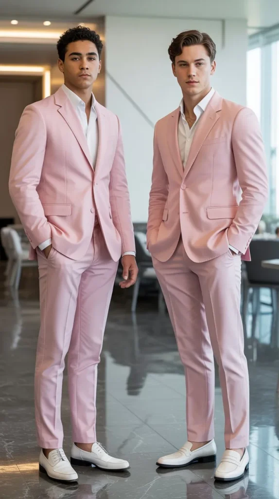 Millennial Pink Suit for a Modern Minimalist