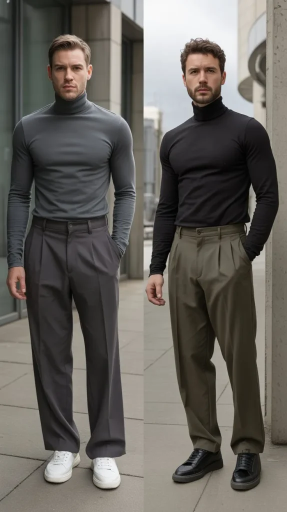 Turtleneck with Relaxed-Fit Trousers