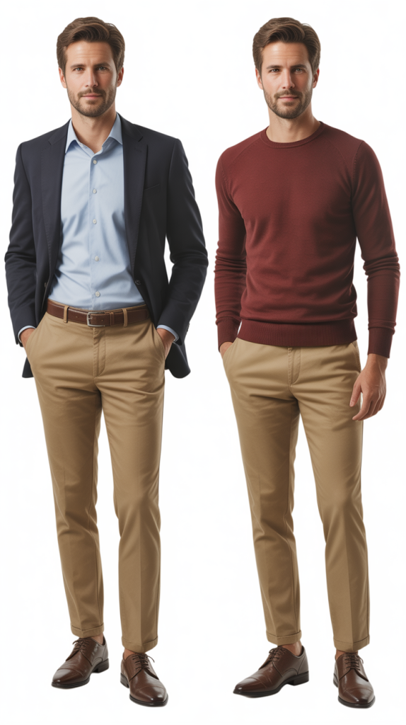 Khaki Chinos for Approachable Style