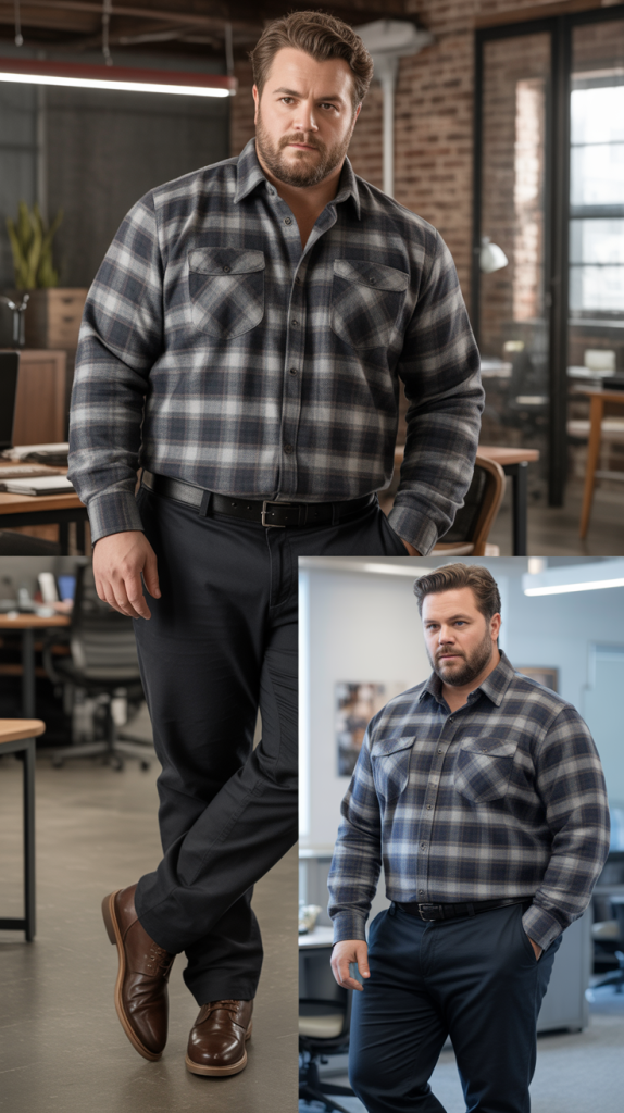 The Flannel Shirt with Dark Chinos