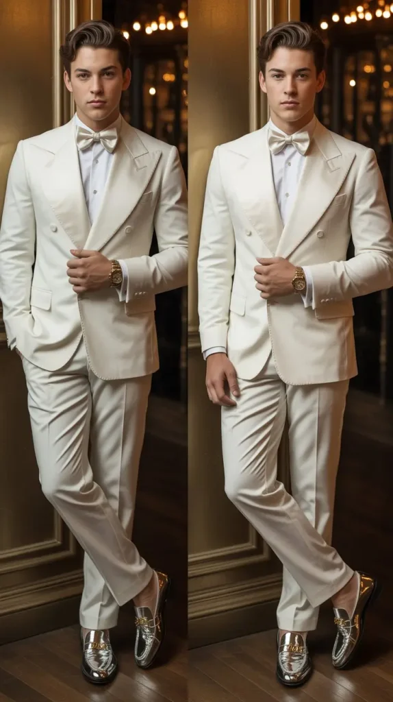 White Suit for Different Prom Themes