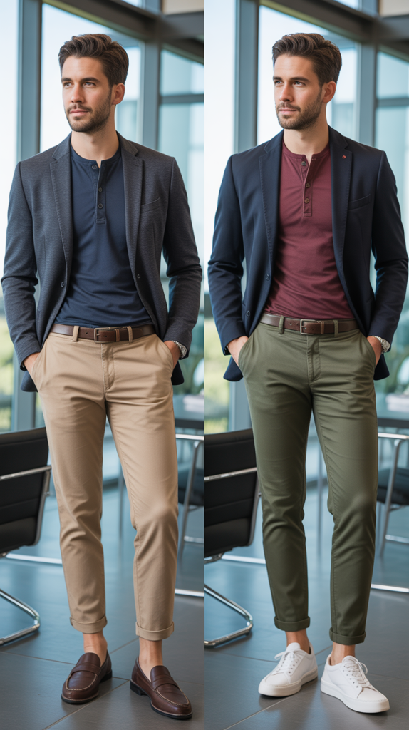 Henley Shirt with Blazer