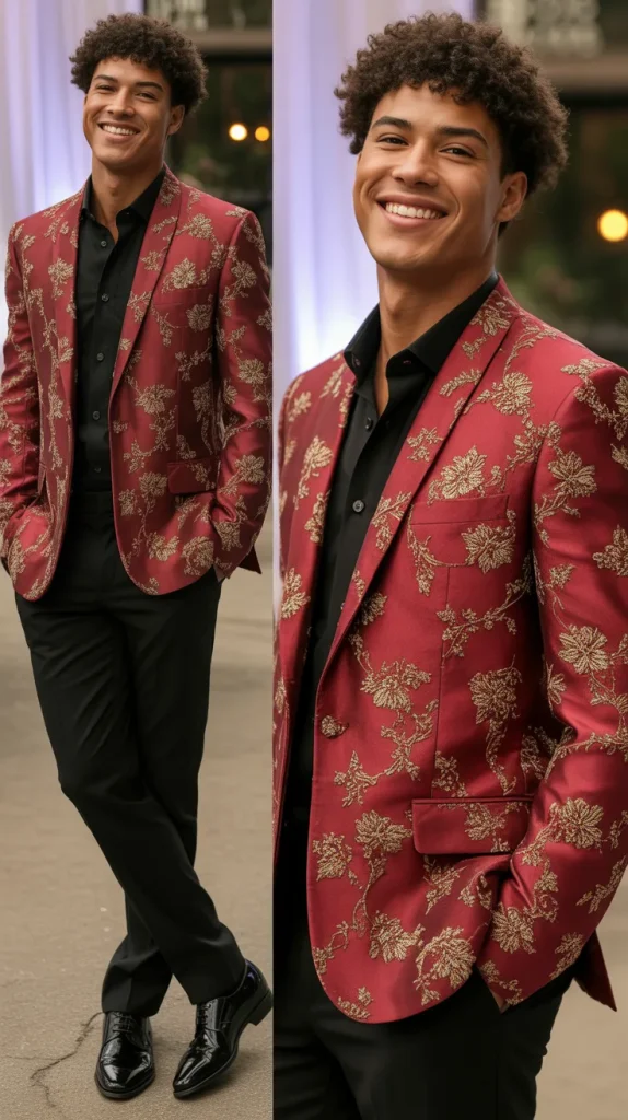 Embroidered Red Suit