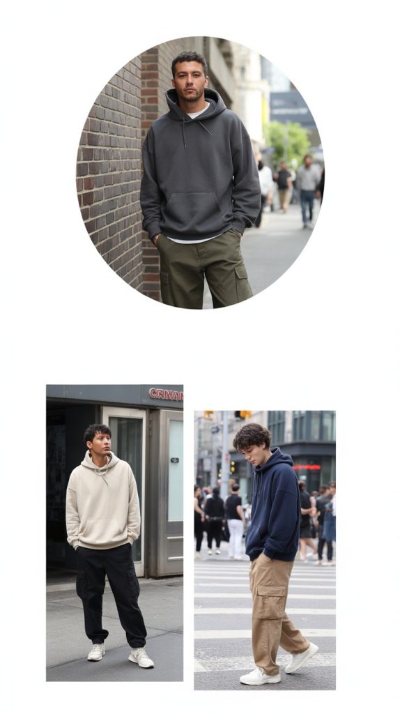 Oversized Hoodie With Tapered Cargo Pants