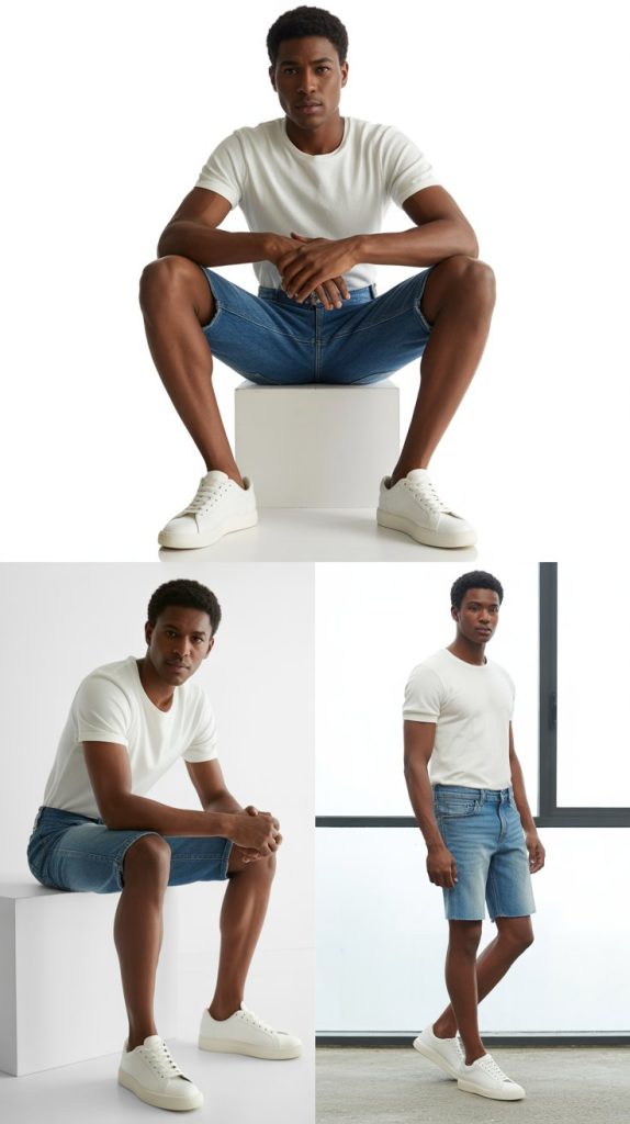 Printed Shirt With Plain Shorts