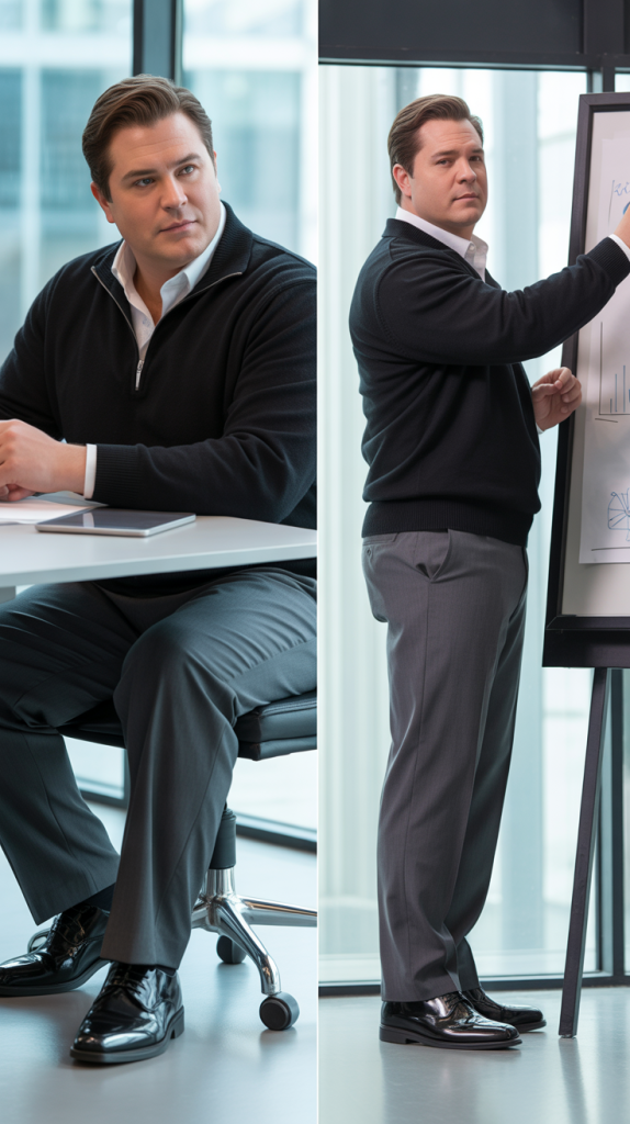 The Quarter-Zip Pullover with Dress Pants