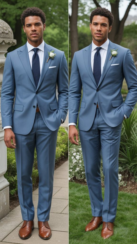 Powder Blue Suit for Spring Weddings
