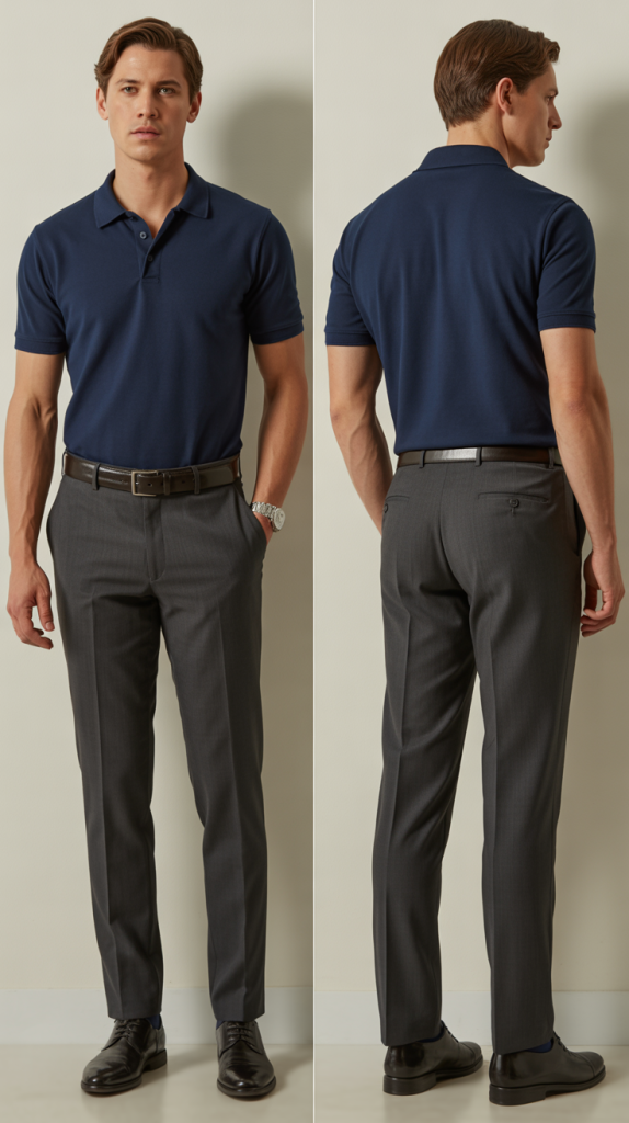 Polo Shirt with Tailored Trousers