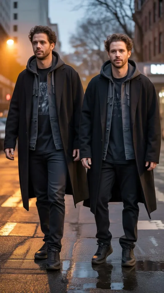 Black Streetwear Layered Outfit