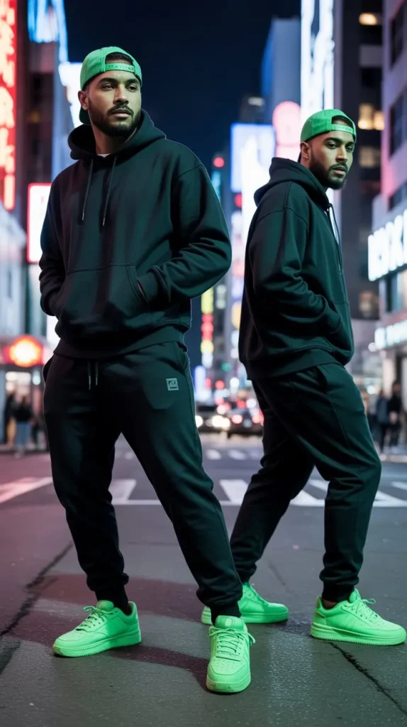 Black Streetwear With Neon Accents