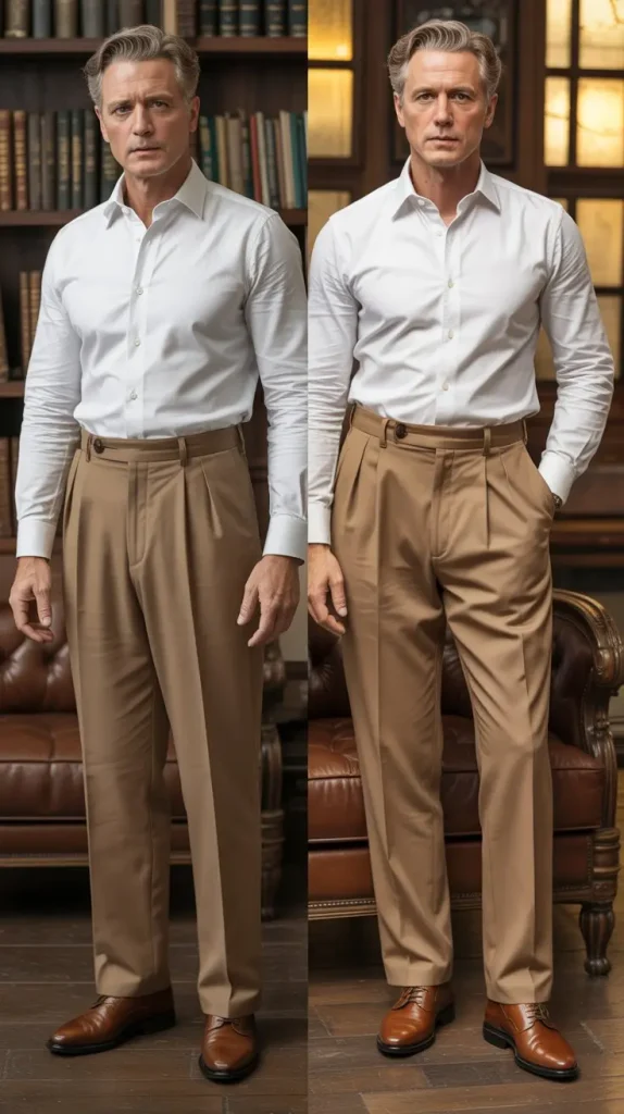 Long Sleeve Shirt With Pleated Trousers