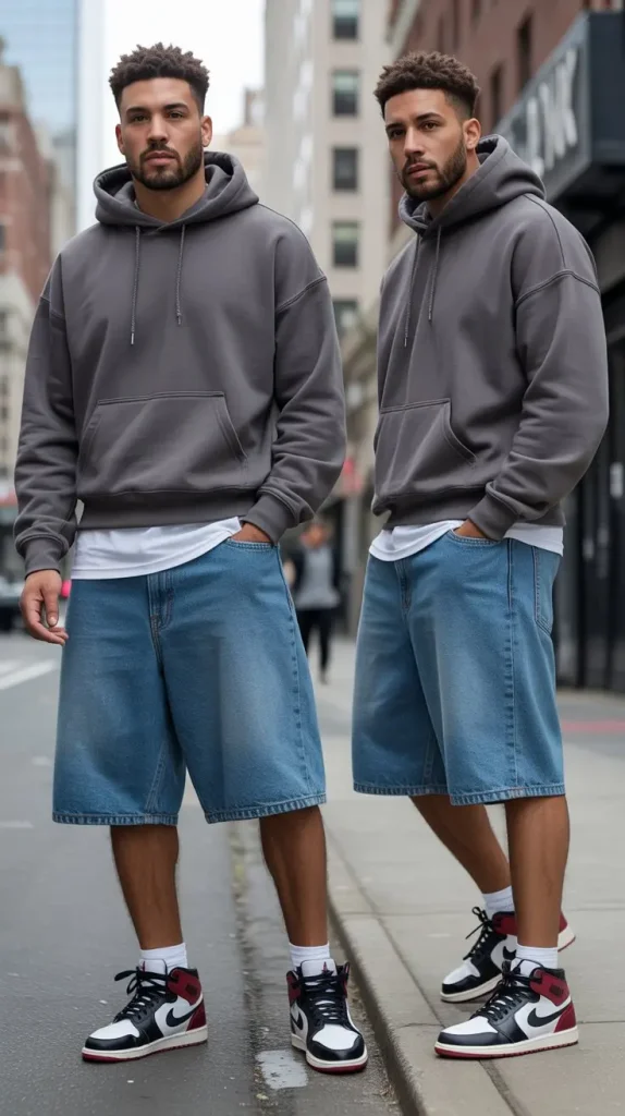 Cropped Hoodie + Jorts + Jordan 1s