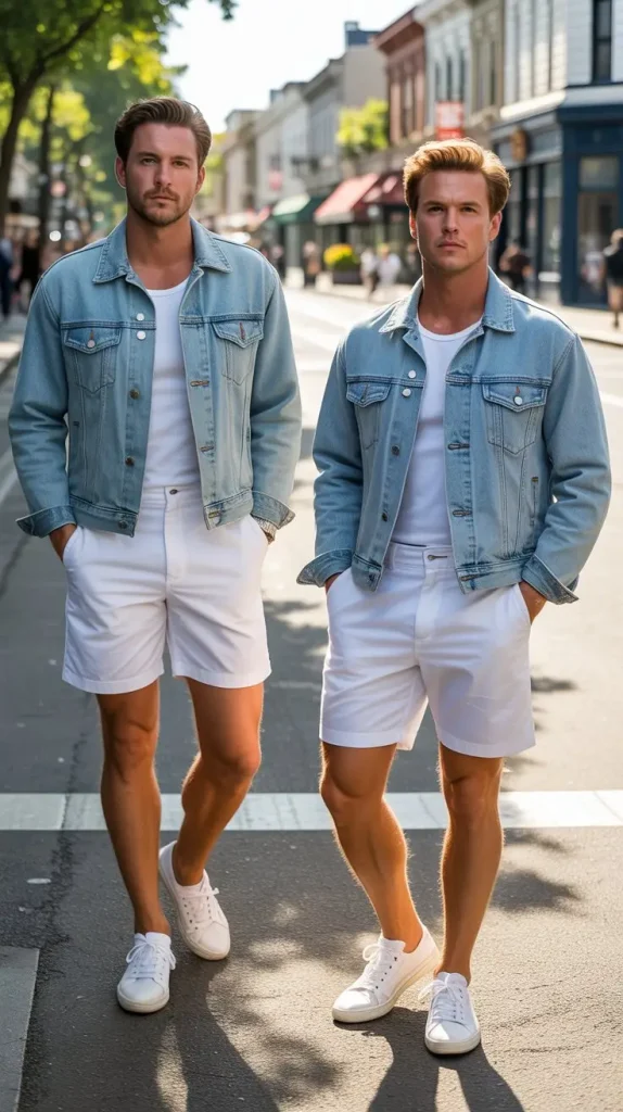 Denim Jacket + White Shorts — The Classic Americana Summer