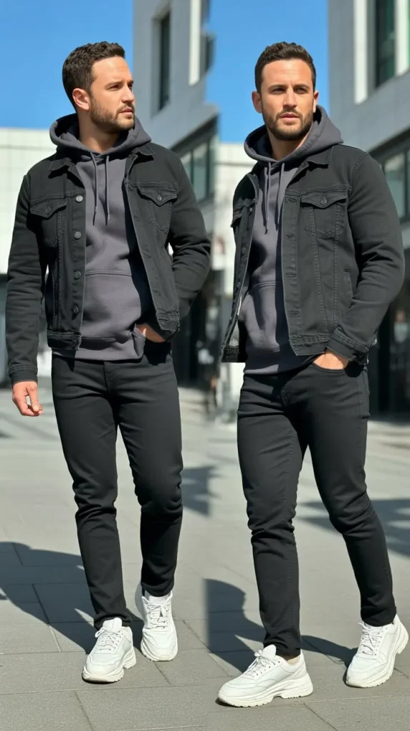 Black Graphic Tee With Track Pants