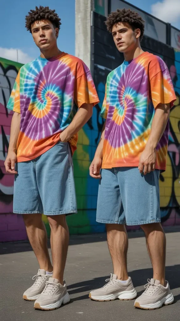 Tie-Dye Tee + Jorts + Foam Runner Sneakers