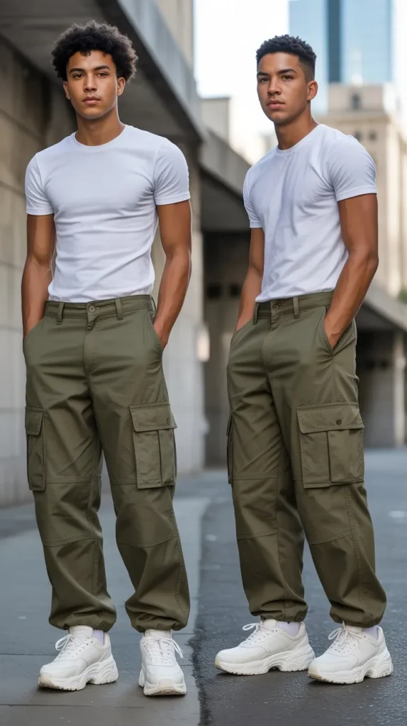  Baggy Low-Rise Cargo Pants With a Fitted Tee