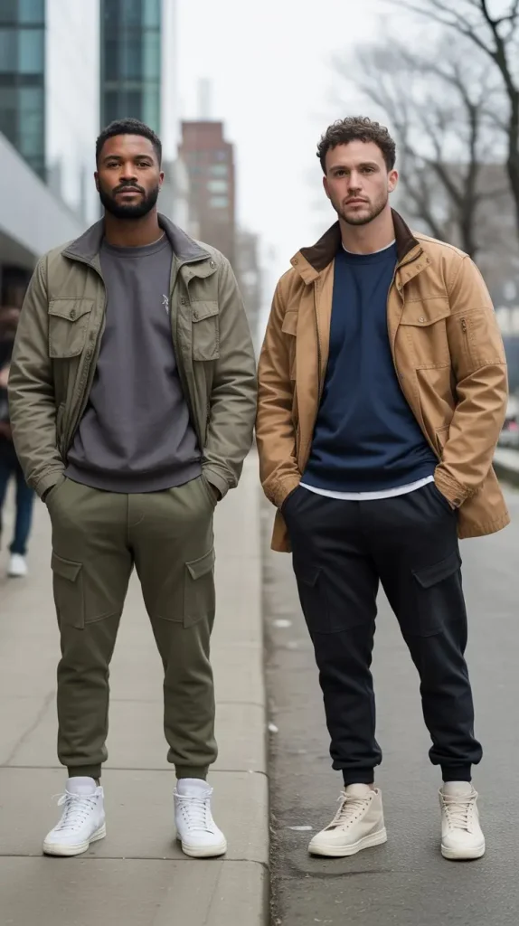 Crewneck Sweatshirt + Utility Jacket + Jogger Pants