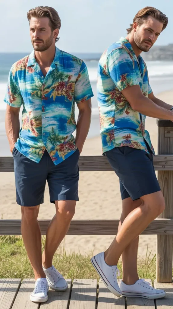 Hawaiian Shirt with Chino Shorts — Bold and Carefree